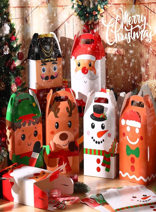 Harloon 24 Pcs Christmas Gift Boxes Kid Bulk Xmas Nutcracker Santa Snowman Reindeer Elf 3D Cardboard with Handle Party Presents Cute Empty Packaging Supplies,12 x 6 x 3.1 Inch - Image 2
